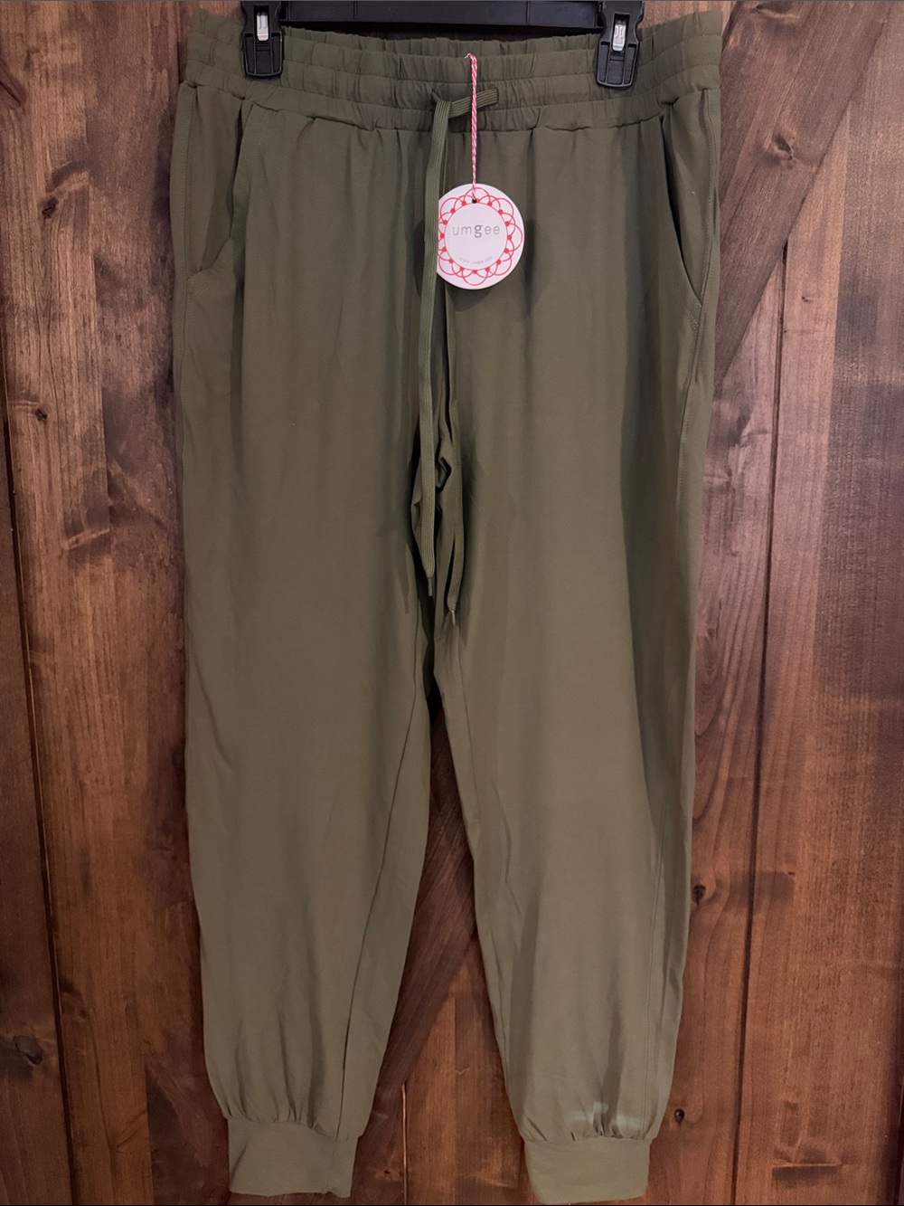 Umgee Olive Jogger Pants with Drawstring